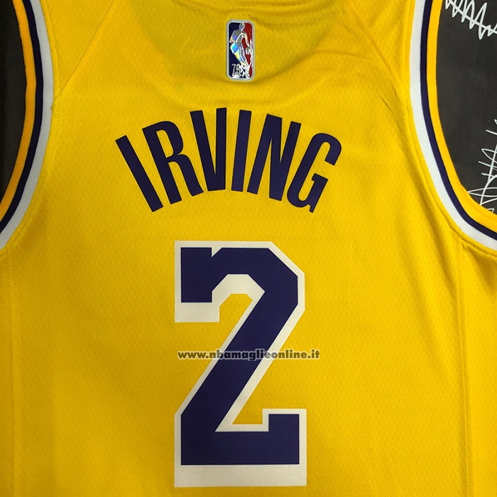 Maglia Los Angeles Lakers Kyrie Irving #2 75th Anniversary 2021-22 Giallo